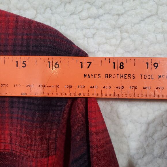 Woolrich Flannel Men’s Sz L Black Red Cotton Flannel Long Sleeves Button Shirt - Picture 10 of 15